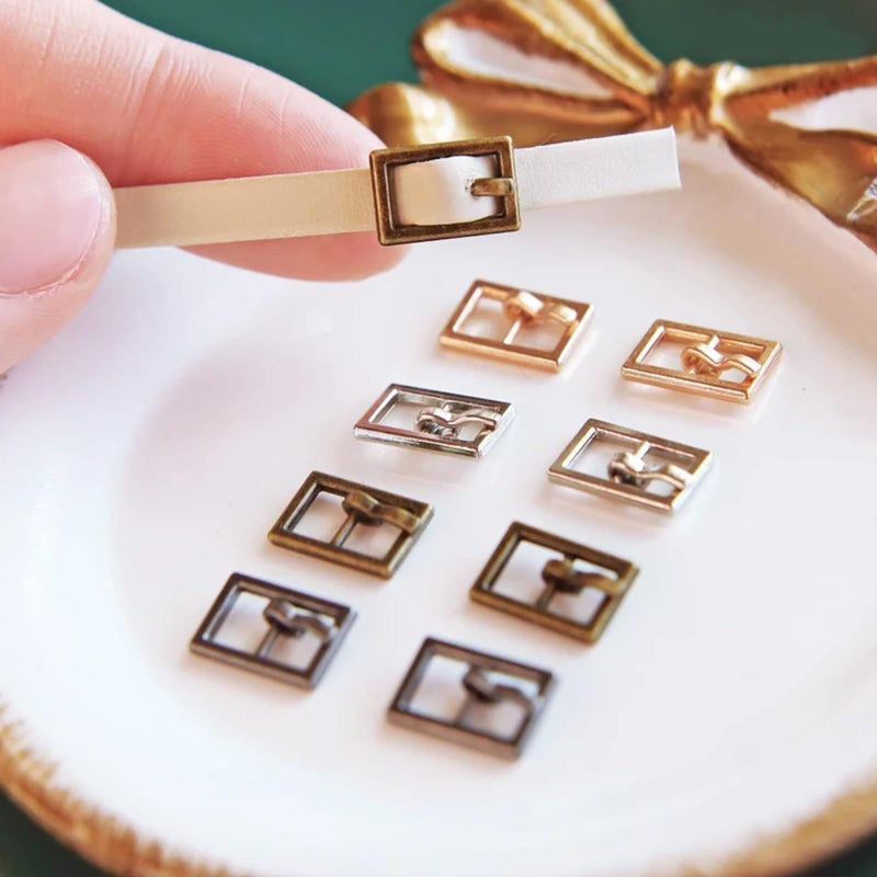 Peachcor 5mm / 0.2 inches (Inner Diameter) Tiny Rectangle Shape Metal Buckles, Doll Mini Buckles, in 4 colors, Perfect for Doll Clothes (5 PCS) - Image 5